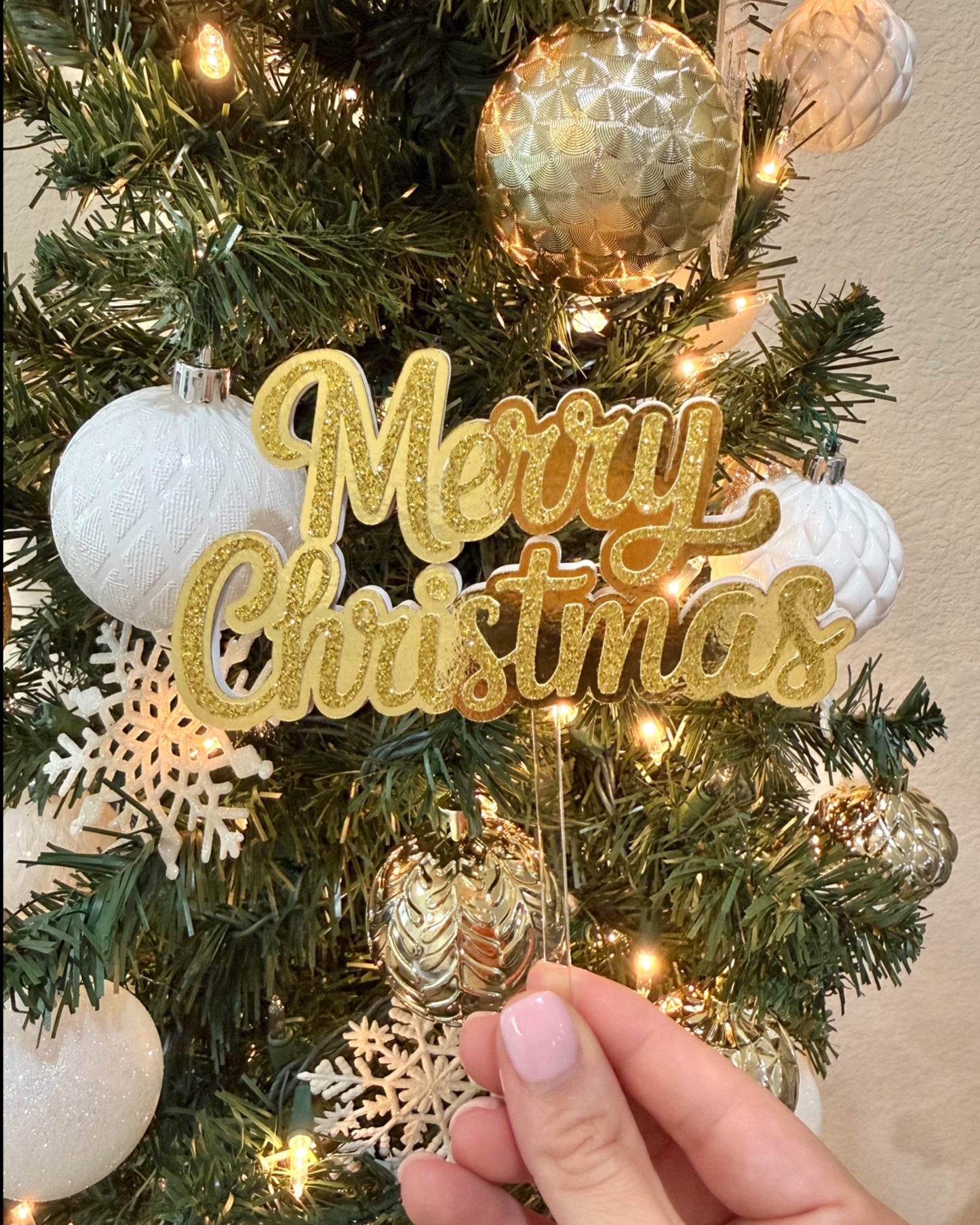 Cake topper - Merry Christmas
