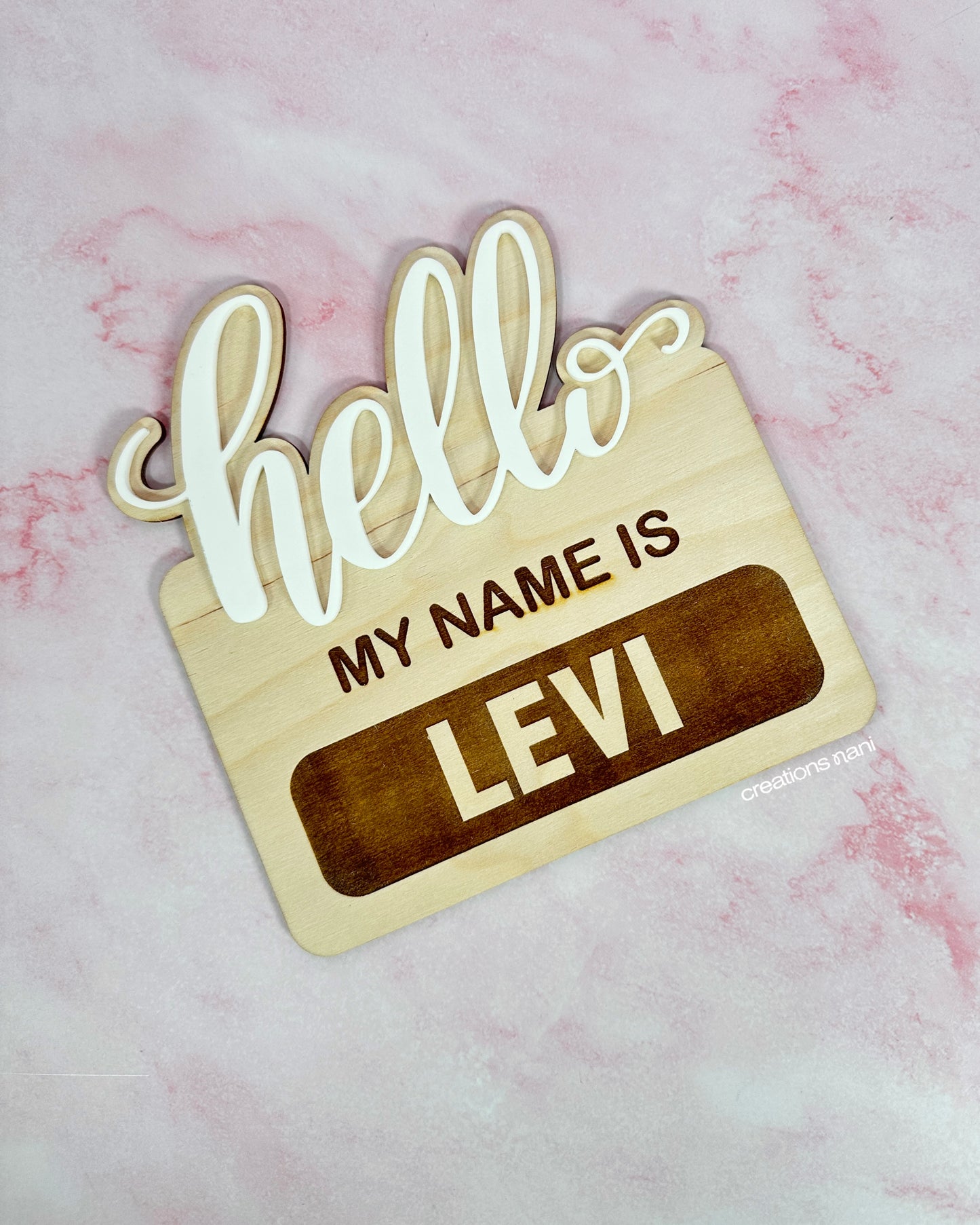 wood Name Announcement Signs