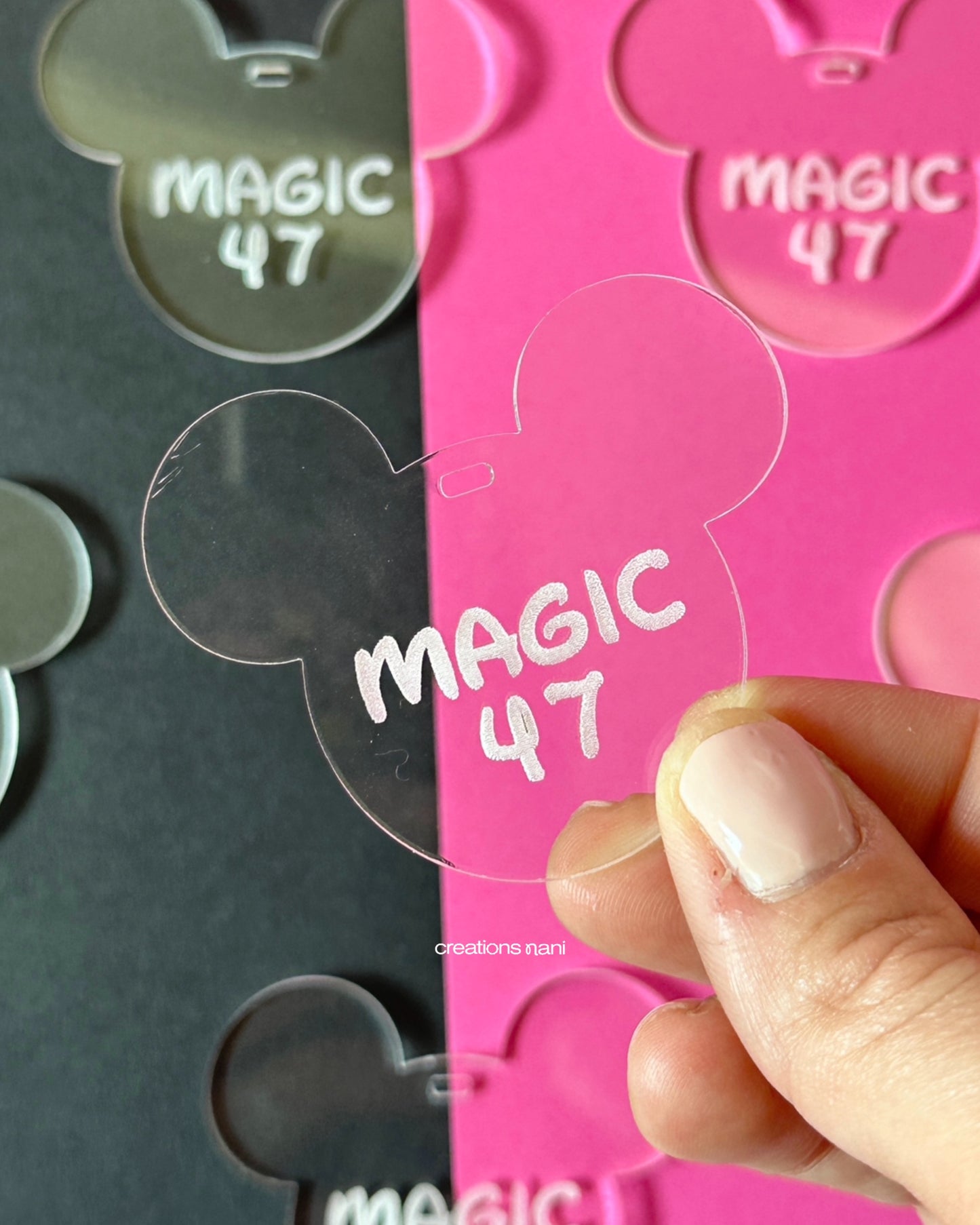 Clear Acrylic Charms (Engraving)