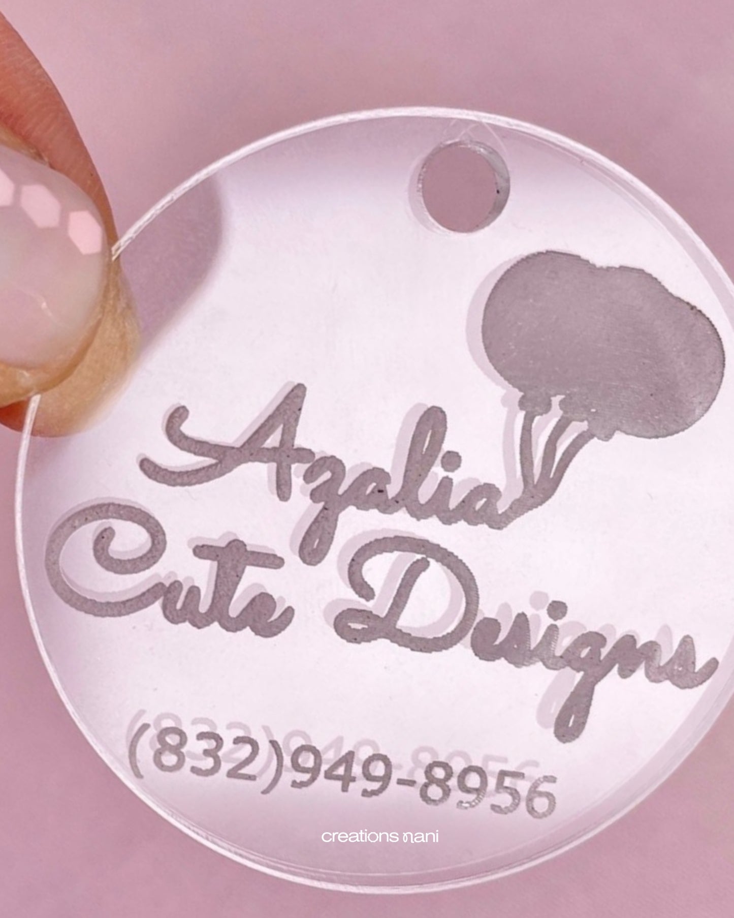 Clear Acrylic Charms (Engraving)