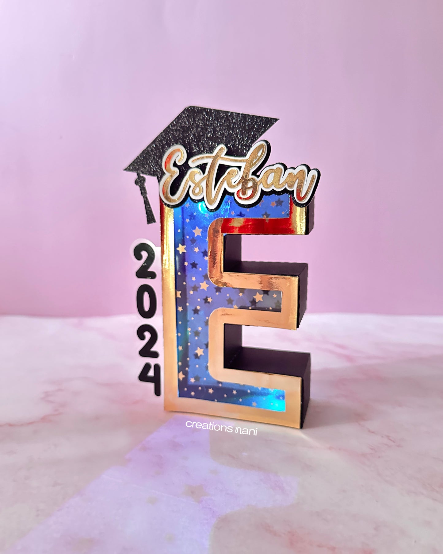 Graduation 3D Paper Letter with Lights