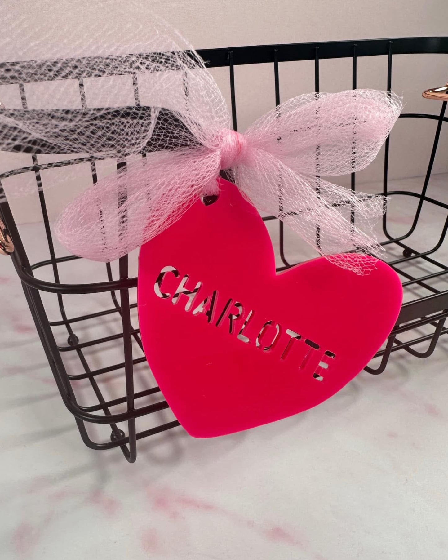 Acrylic Heart Keychain – Valentine’s Day Gift