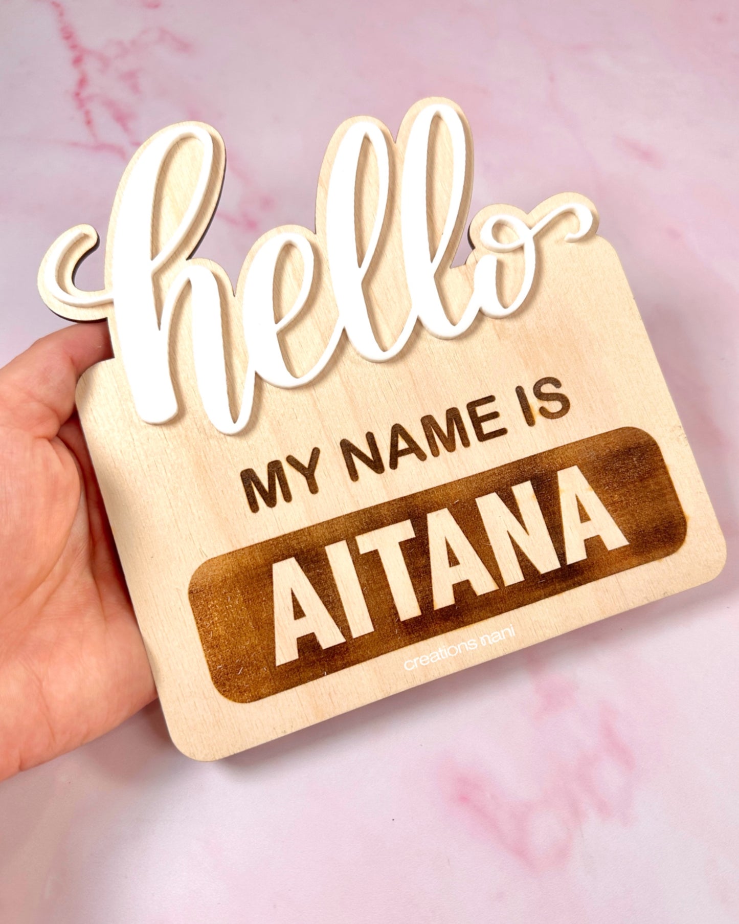 wood Name Announcement Signs