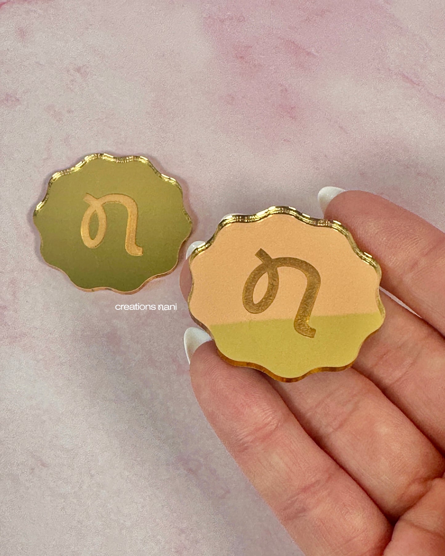 Metallic acrylic charms - Cut + Engraving