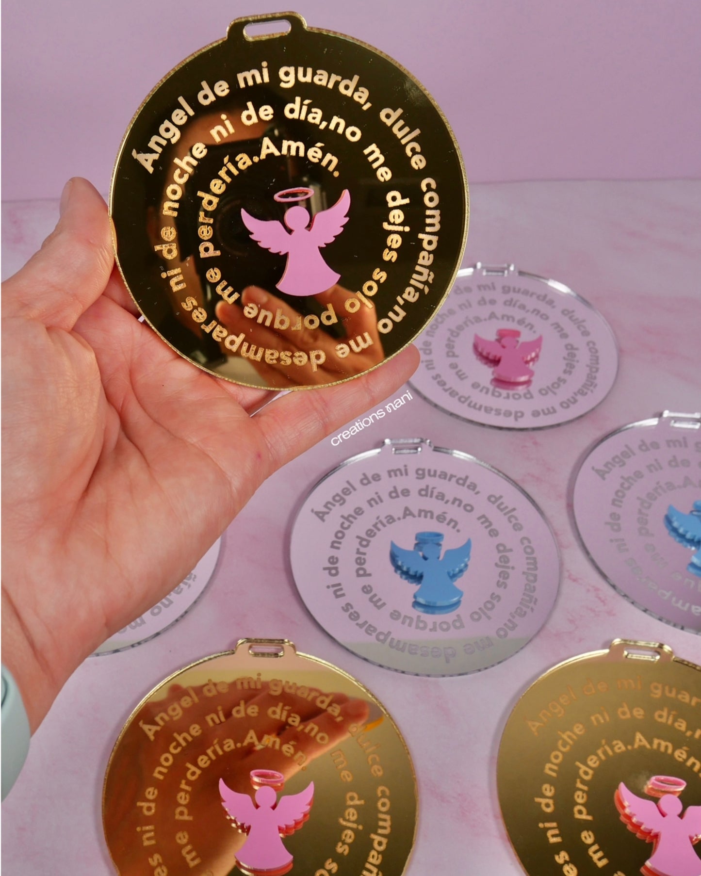 Metallic acrylic charms - Cut + Engraving