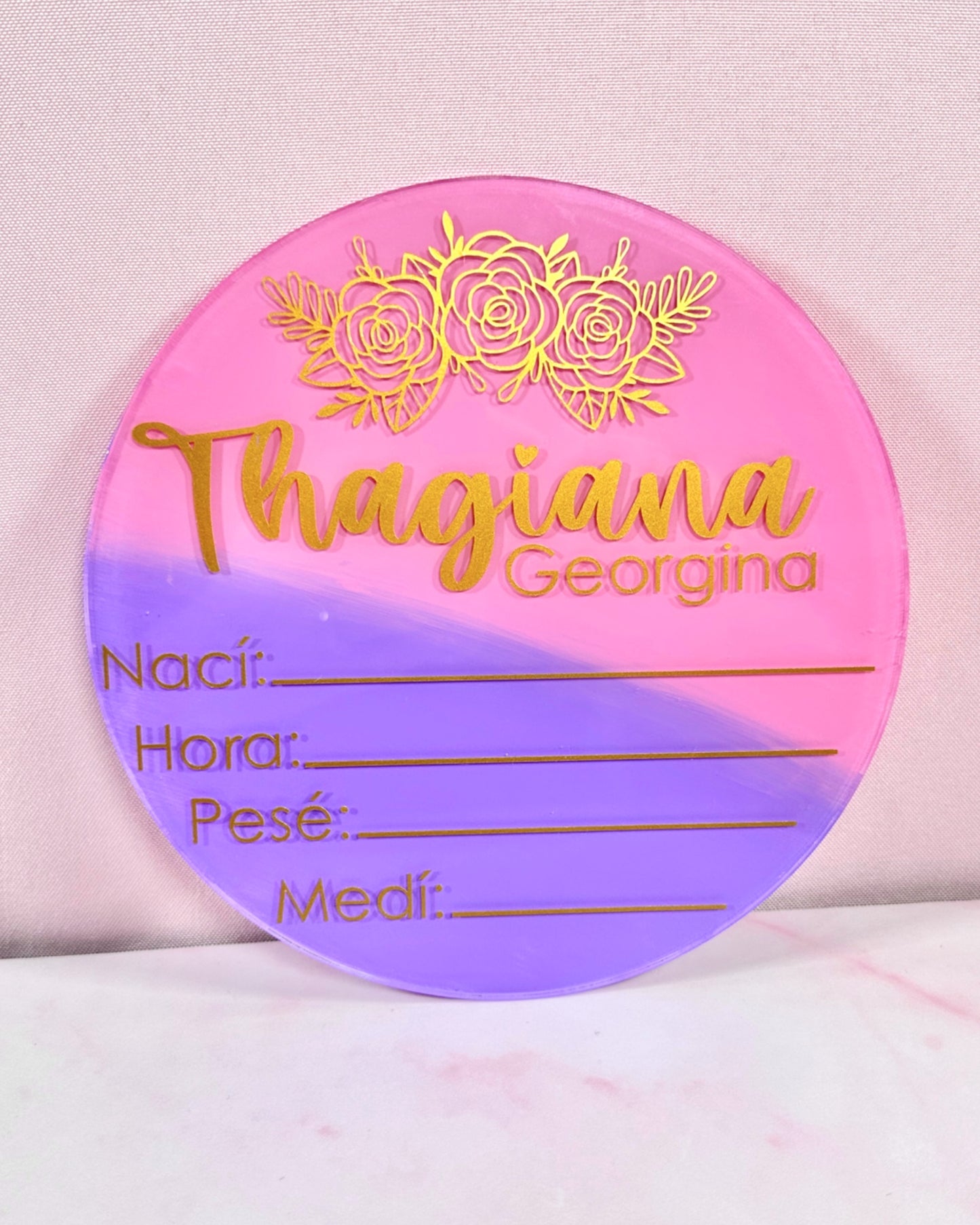 Acrylic Name Announcement Signs (Circle) Acrylic