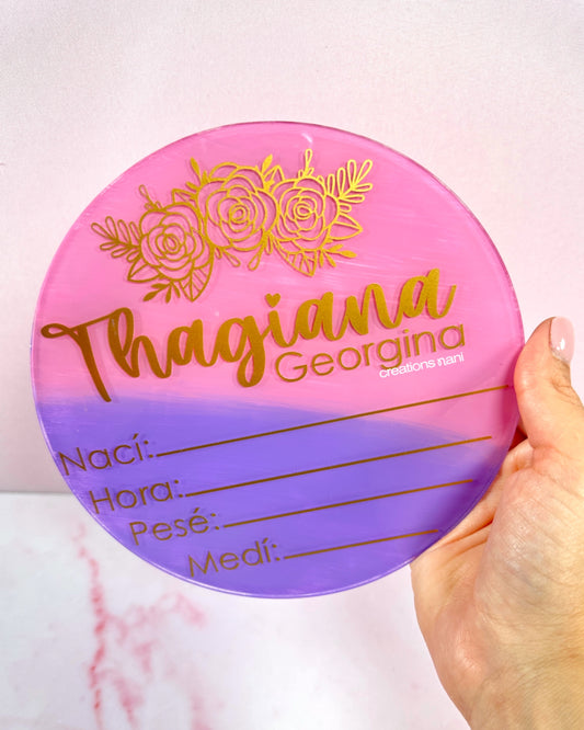 Acrylic Name Announcement Signs (Circle) Acrylic