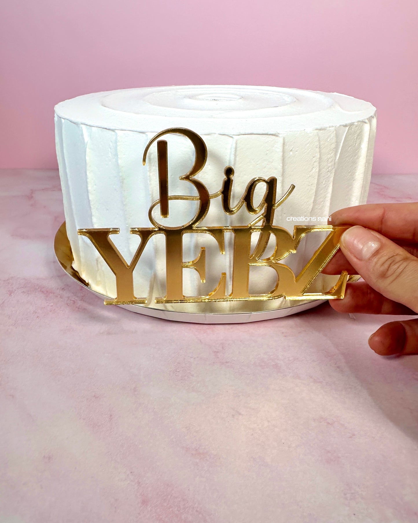 Custom Front Acrylic Cake Topper (two lines)