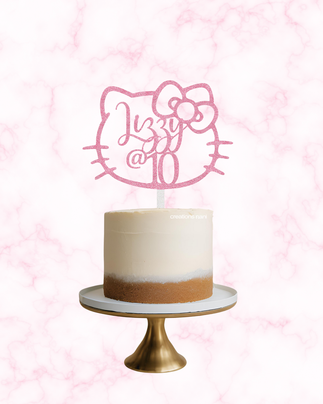 Top Acrylic Cake Topper - Hello Kitty (with glitter)