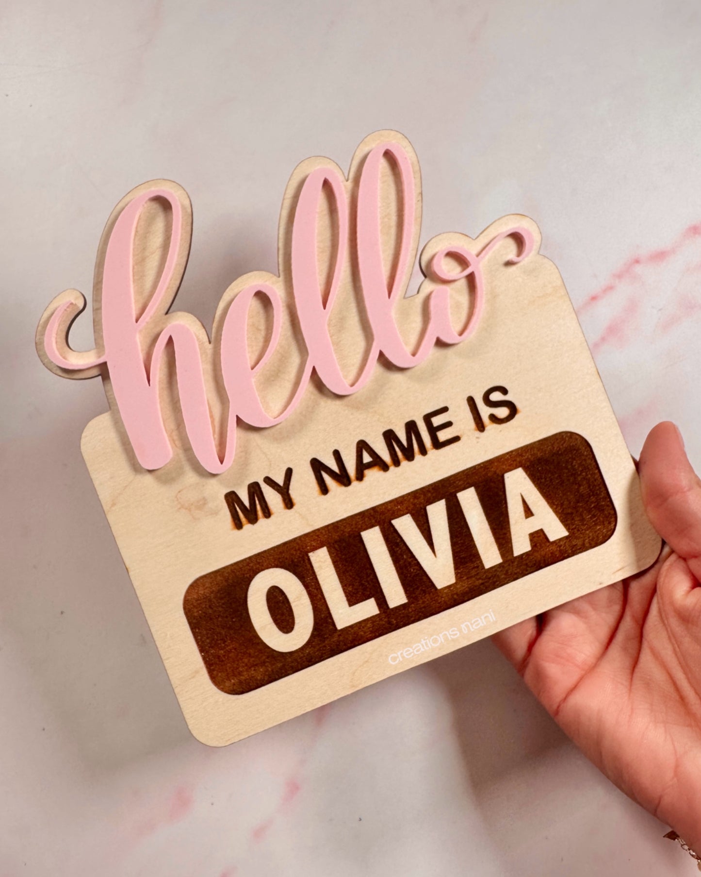 wood Name Announcement Signs