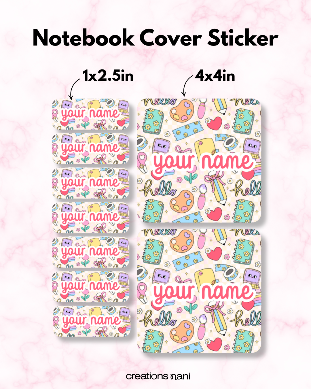 Notebook Cover Stickers (label only)
